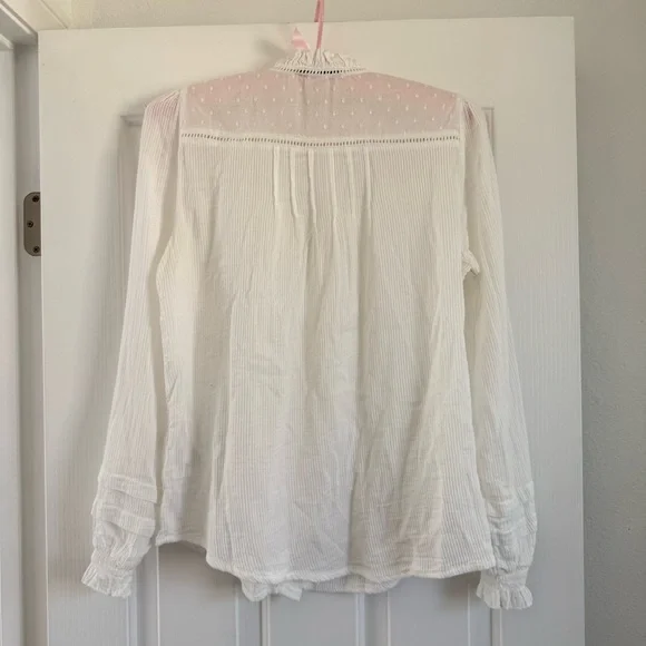 Quince Organic Cotton Peasant Blouse L - Picture 10 of 14